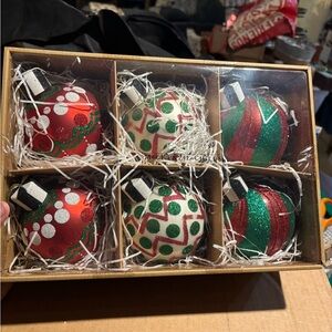 NIB Mackenzie Childs Cozy Christmas Ornaments-set of 6